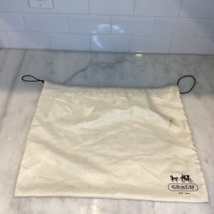 Coach Cream Dust Bag with Black Drawstring Dust Bag